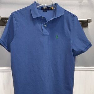 Ralph Lauren Men's Blue Polo with Green Pony Logo
